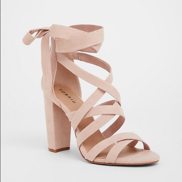blush chunky heels